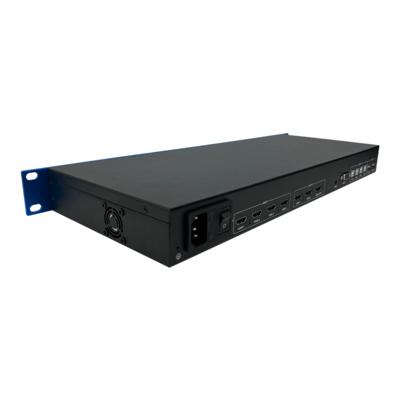 4K60 解像度のビデオウォールコントローラ,同時に3枚の画像を表示し,リモコンが含まれています.