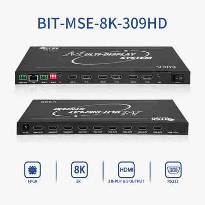 Bitvisus 8K プロフェッショナルビデオウォールプロセッサ - 9出力,同期高画質ビデオ出力 BIT-MSE-8K-309HD