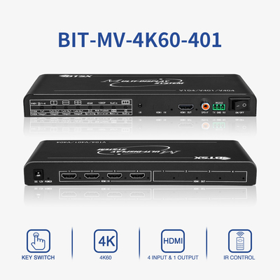 4K60 HDMI マルチビューモニター 1 out 4 In HDMI スクリーンスプリッター マルチビューヤー
