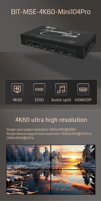 BIT-MSE-4K60-Mini104Pro 7680x2160 30Hz ビデオ ウォール コントローラー 産業用信頼性とブラック