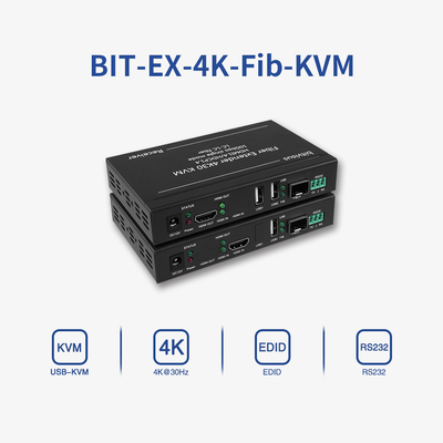 Bitvisus 4k60 産業用シングルモード 20km LCからLC KVM送信機 受信機 HDMIファイバー拡張機