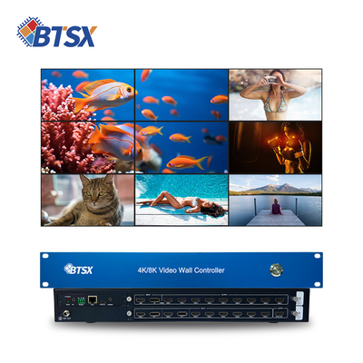 ビットビサス 4K60 8 in 9 アウトビデオウォールコントローラ Rs232 HDMI/DP ネットワーク Web コントロール 2x2 ビデオウォールマトリックスコントローラ